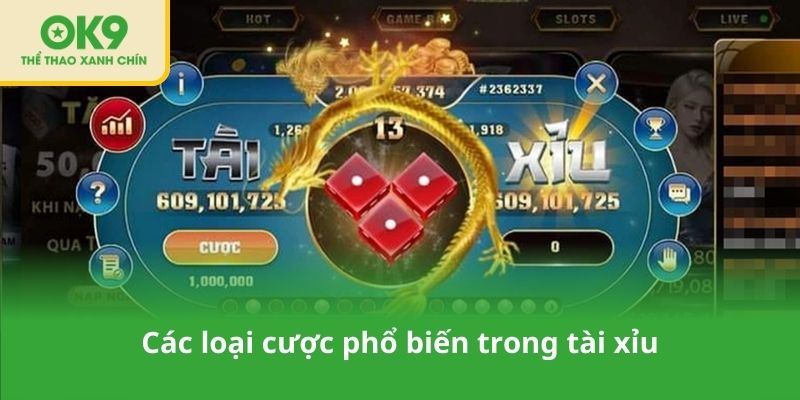 Các loại cược phổ biến trong tài xỉu